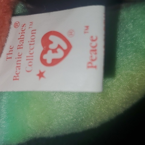 Ty PEACE Teddy Bear Rainbow Colored Red Orange Green Yellow Stuffed Animal Bear - Picture 7 of 8